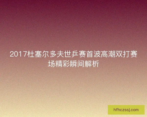 2017杜塞尔多夫世乒赛首波高潮双打赛场精彩瞬间解析